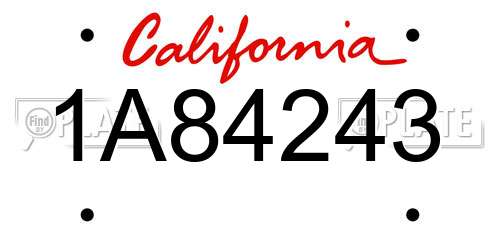 1A84243 California License Plate