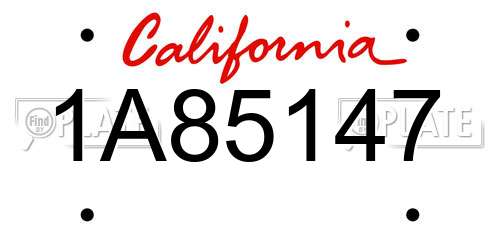1A85147 California License Plate