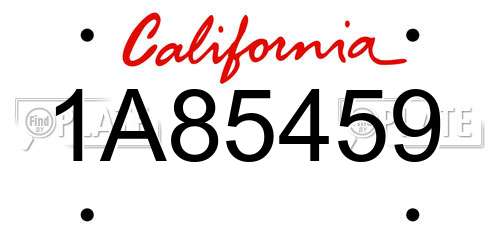 1A85459 California License Plate