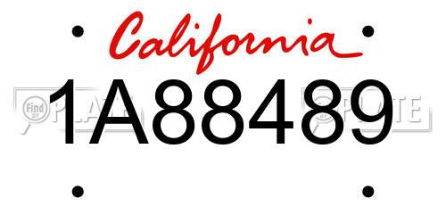 1A88489 California License Plate