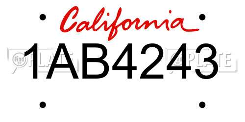 1AB4243 California License Plate