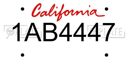 1AB4447 California License Plate