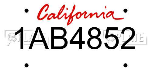 1AB4852 California License Plate