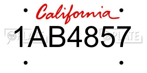 1AB4857 California License Plate