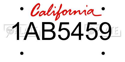 1AB5459 California License Plate