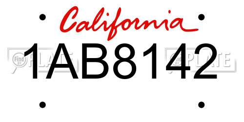 1AB8142 California License Plate