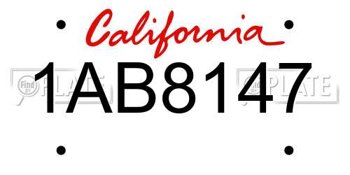 1AB8147 California License Plate
