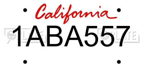 1ABA557 California License Plate