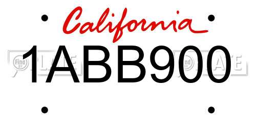 1ABB900 California License Plate