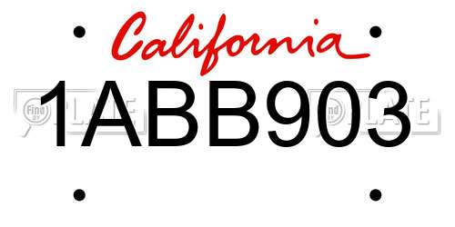 1ABB903 California License Plate