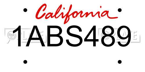 1ABS489 California License Plate