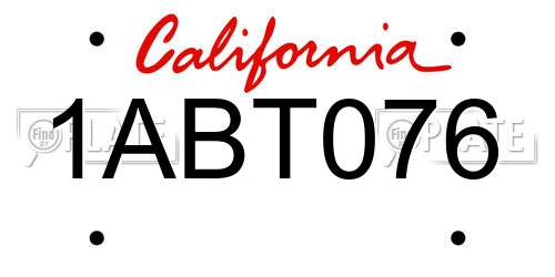 1ABT076 California License Plate
