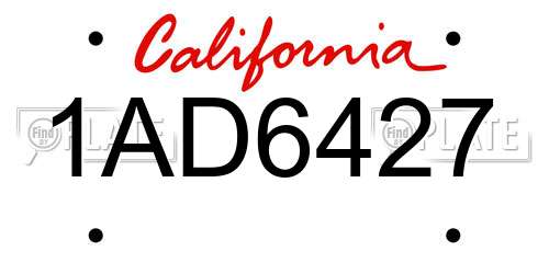 1AD6427 California License Plate