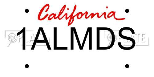 1ALMDS California License Plate