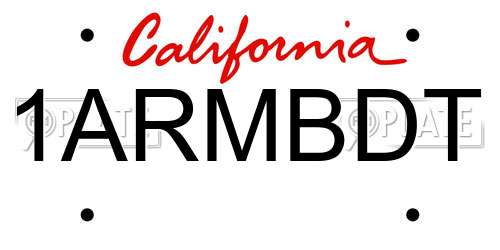 1ARMBDT California License Plate