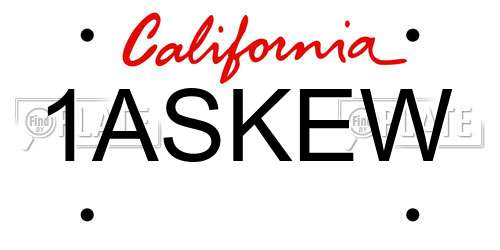 1ASKEW California License Plate