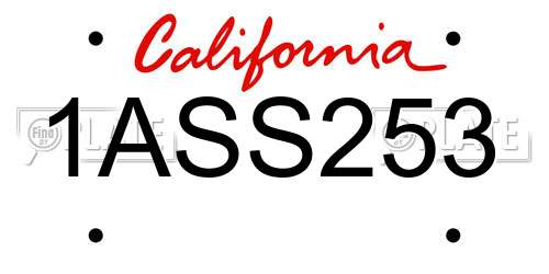 1ASS253 California License Plate