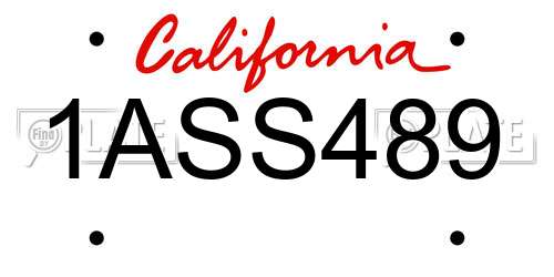 1ASS489 California License Plate