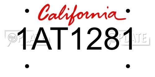1AT1281 California License Plate
