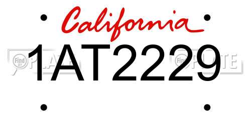 1AT2229 California License Plate