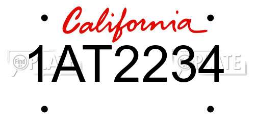 1AT2234 California License Plate