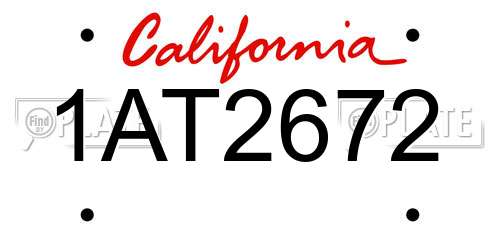 1AT2672 California License Plate