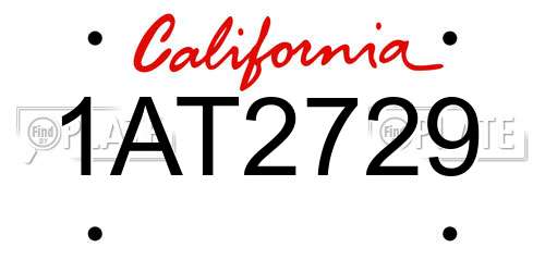 1AT2729 California License Plate