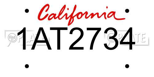 1AT2734 California License Plate