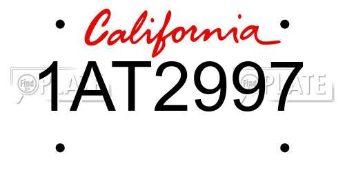 1AT2997 California License Plate