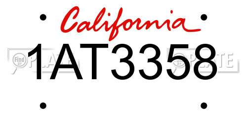 1AT3358 California License Plate