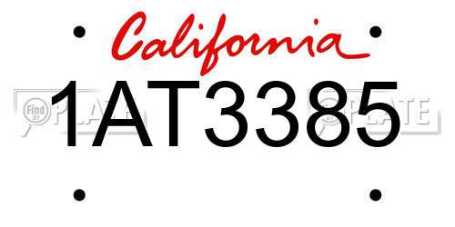 1AT3385 California License Plate