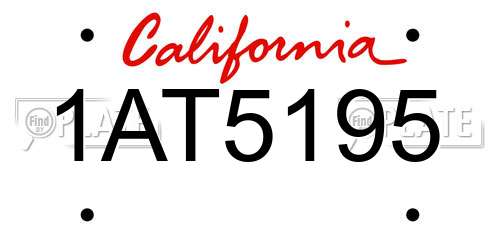 1AT5195 California License Plate