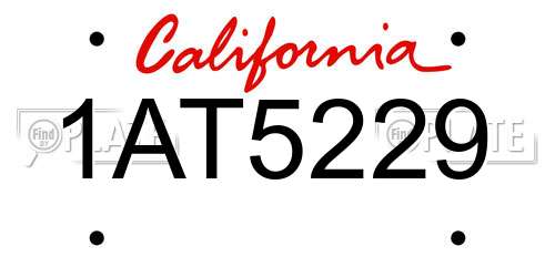 1AT5229 California License Plate