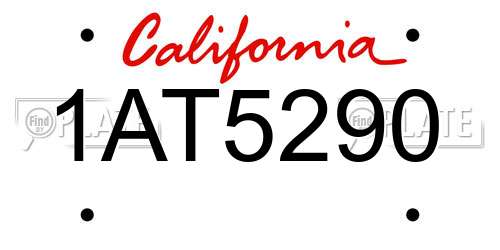 1AT5290 California License Plate