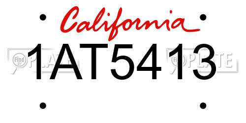 1AT5413 California License Plate