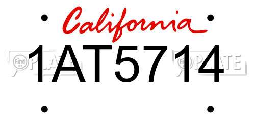1AT5714 California License Plate