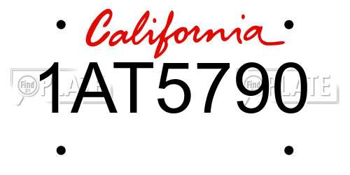 1AT5790 California License Plate