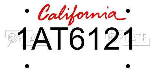1AT6121 California License Plate