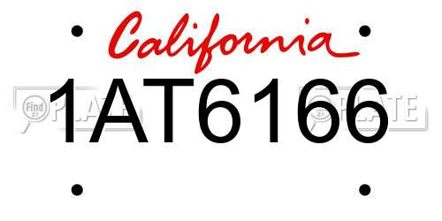 1AT6166 California License Plate