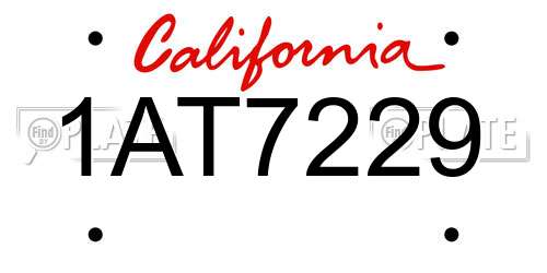 1AT7229 California License Plate