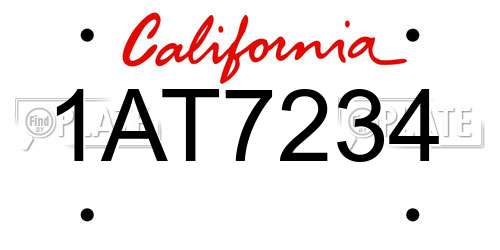 1AT7234 California License Plate