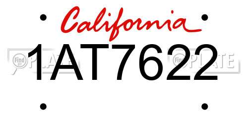 1AT7622 California License Plate