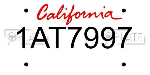 1AT7997 California License Plate