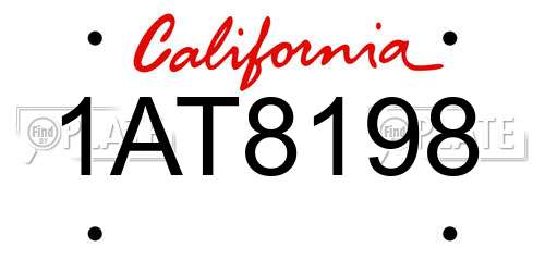 1AT8198 California License Plate