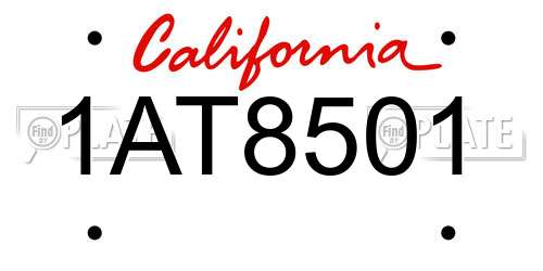 1AT8501 California License Plate
