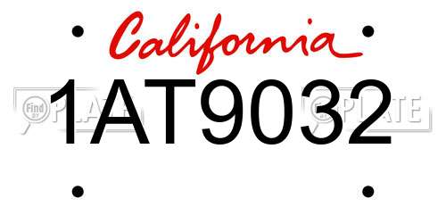 1AT9032 California License Plate