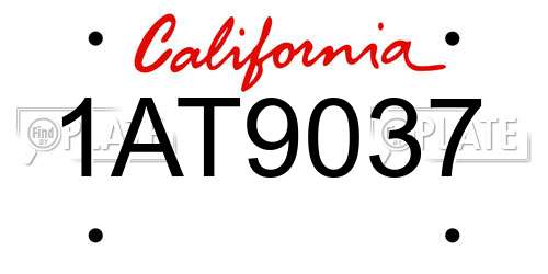 1AT9037 California License Plate