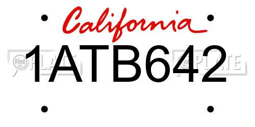 1ATB642 California License Plate
