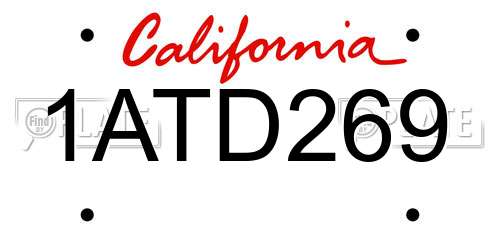 1ATD269 California License Plate