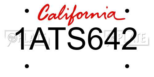 1ATS642 California License Plate